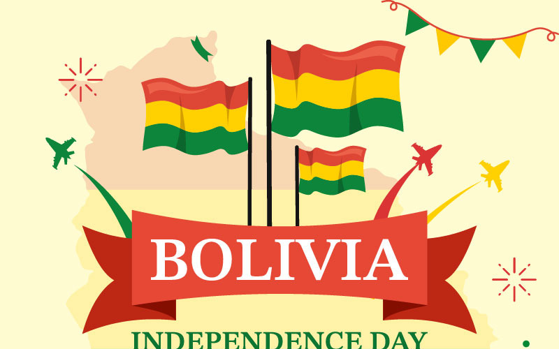 19 Illustration de la fête de l'indépendance de la Bolivie