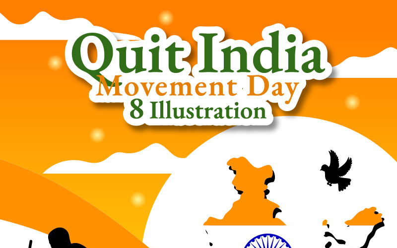 8 Illustration de la journée du mouvement Quit India