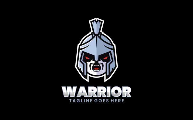 Logo jednoduchého maskota bojovníka