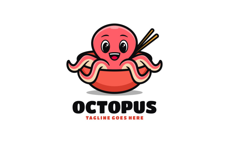 Octopus mascotte Cartoon-logo 1