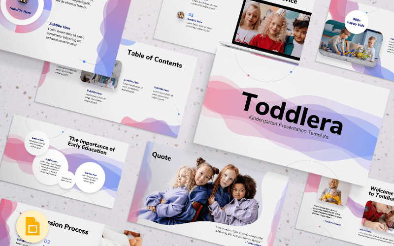 Toddlera - Modelo de slides do Google para apresentação de jardim de infância