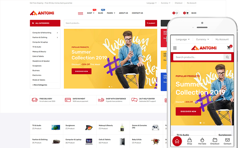 Antomi - Tema WooCommerce a tema multiuso