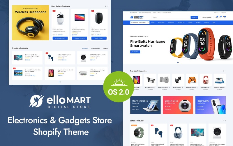 Ellomart – адаптивна тема Electronics MultiPurpose Shopify 2.0