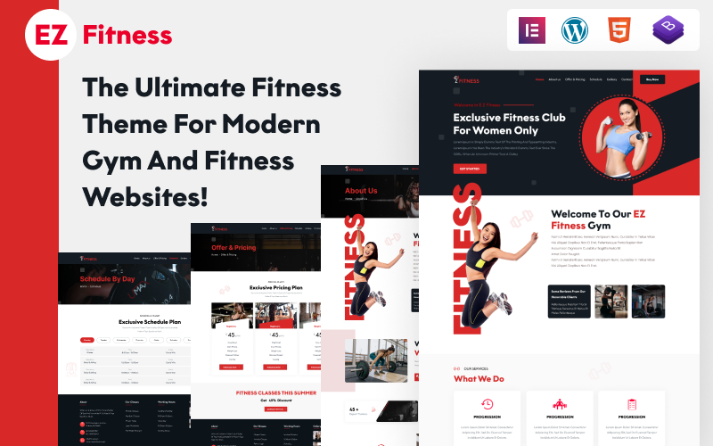 EZ Fitness - The Ultimate Fitness Wordpress responzivní téma pro moderní tělocvičny a fitness webové stránky!
