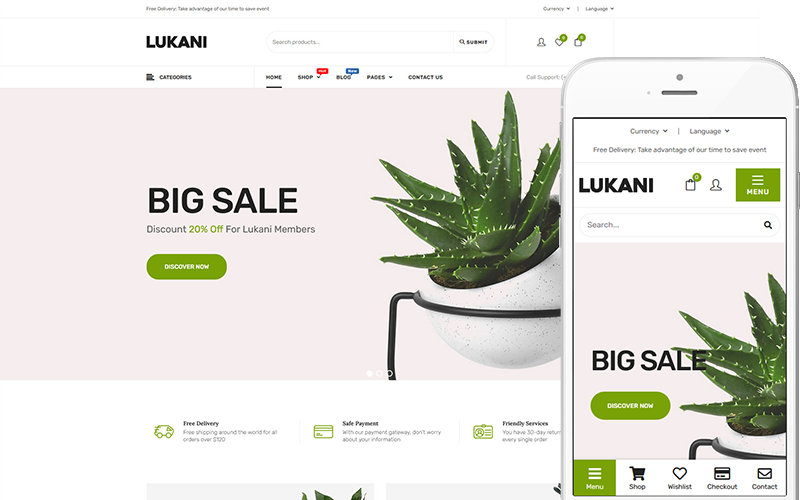 Lukani - Tema para Plants Shop WooCommerce Theme