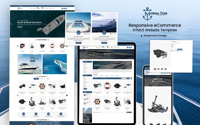 MarinaStar Web - покращте свій морський магазин за допомогою нашого HTML-шаблону