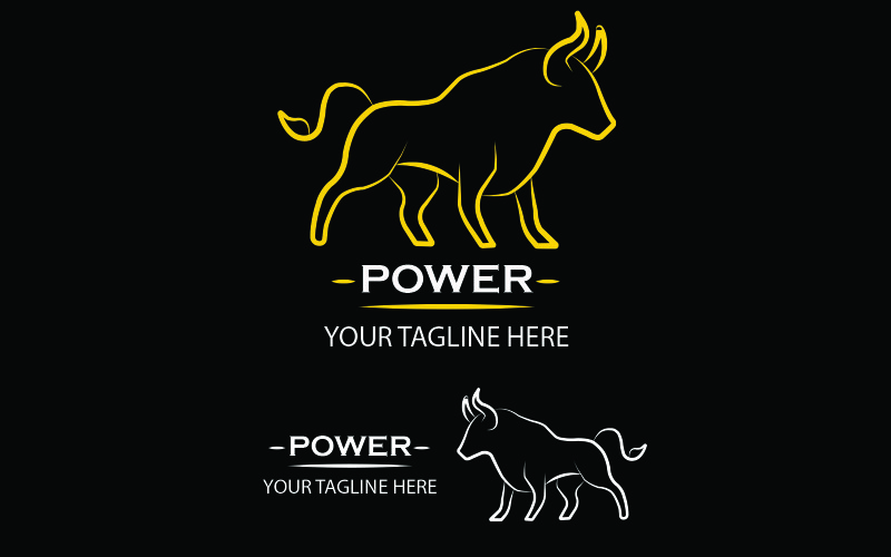 Шаблон логотипу Bull і логотип Power