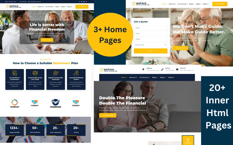 weCare - Modèle HTML5 de planification de la retraite