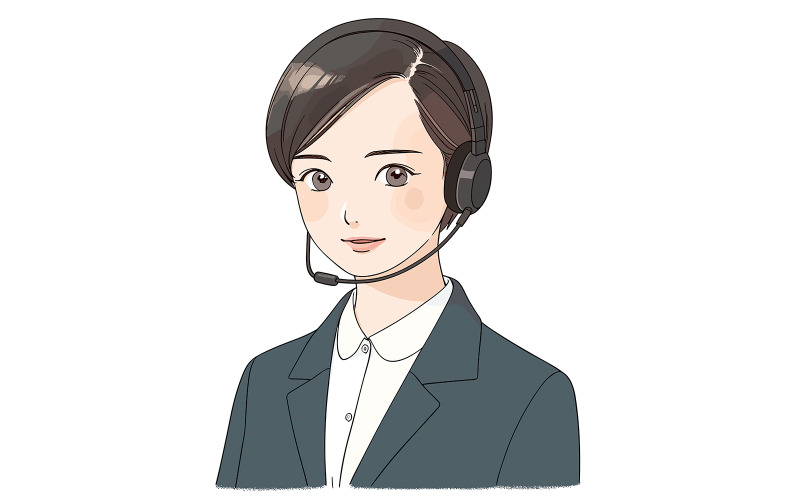 在这个卡通风格的插图中，一个令人惊叹的成年女性矢量