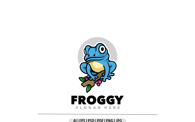 Design-Vorlage für das Logo des Frosch-Maskottchens