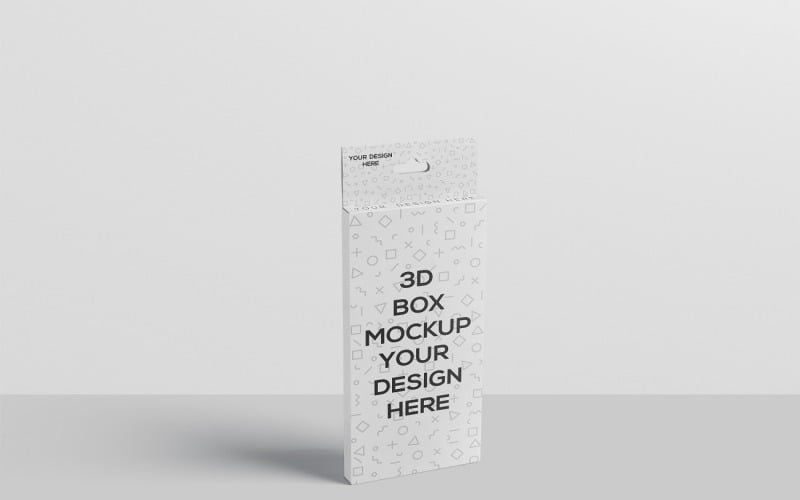 High Rectangle Box with Hanger Mockup - TemplateMonster