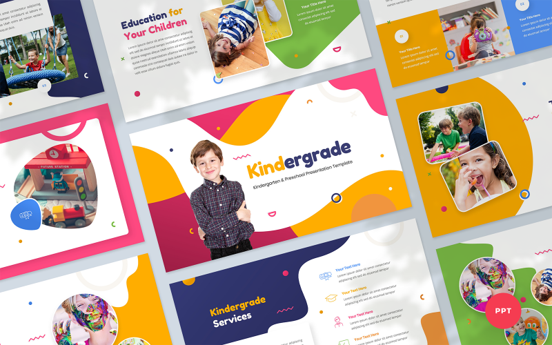 Kleuterklas - PowerPoint-sjabloon voor kleuter- en voorschoolse presentaties