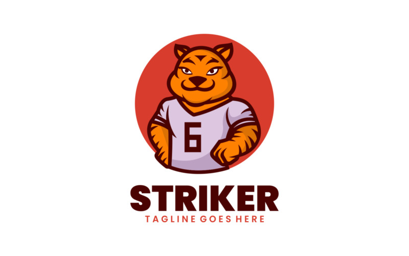 Logo de dessin animé de mascotte d'attaquant