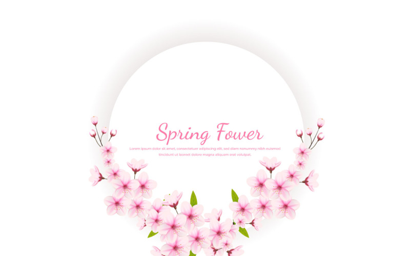 Realistischer blühender Kirschblütenrahmen und Blütenblätterillustration, Kirschblütenvektor-Sakura