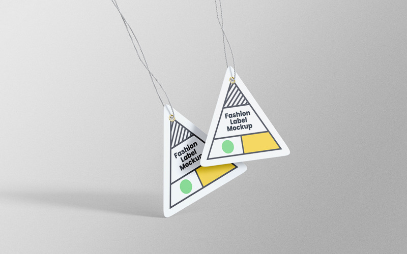 Modèle de conception PSD de maquette d'étiquette d'étiquette de triangle Vol 11