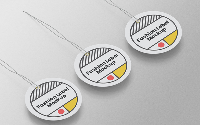 Modello di progettazione PSD Mockup di tag etichetta circolare Vol 20