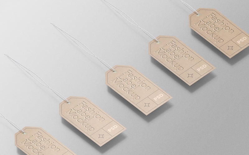 Модная этикетка тега PSD Mockup Vol 20