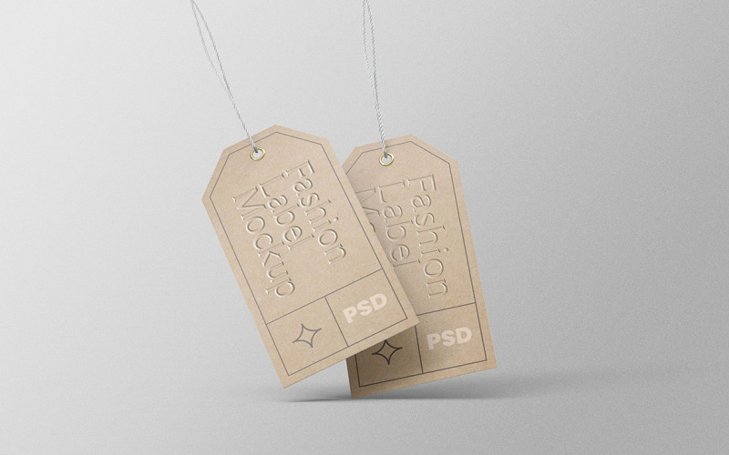 时尚标签标签 PSD 样机第 9 卷