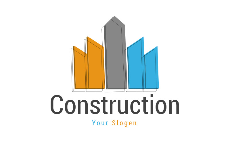 Yaratıcı inşaat 3d logo tasarımı