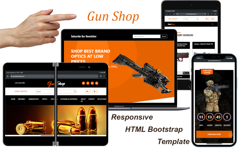 Gun Shop HTML webhelysablonok