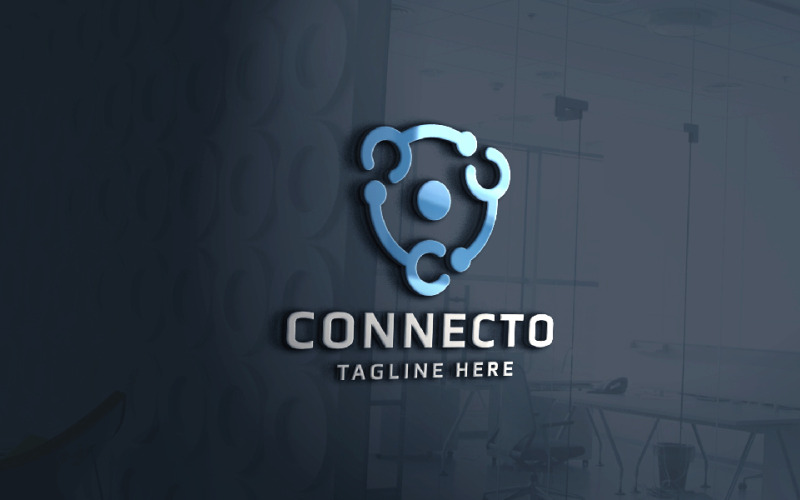 Шаблон логотипа Connecto Letter C Pro