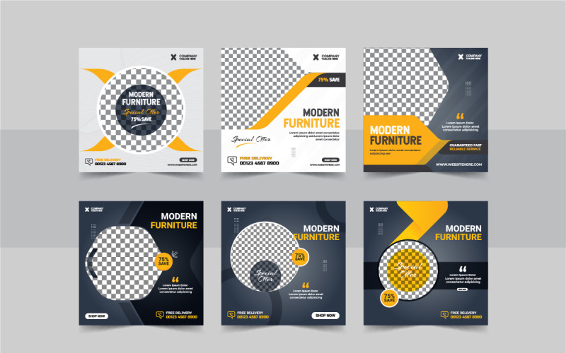 Meubelverkoop Collectie Social Media Post sjabloonontwerp lay-out