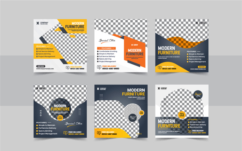 Meubelverkoop Collectie Social Media Postontwerp Sjabloonlay-out