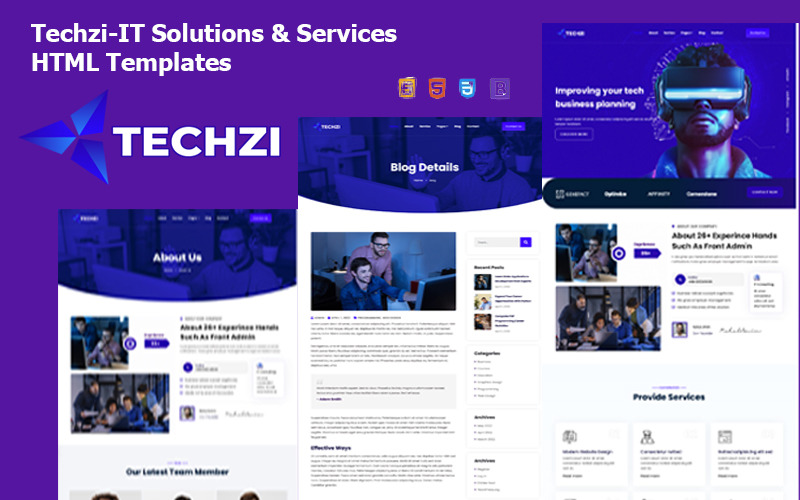 Plantilla de servicios y soluciones Techzi-IT