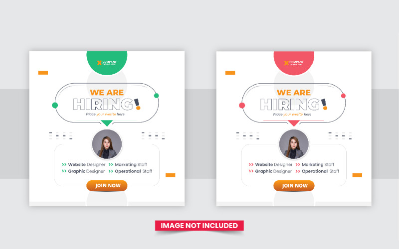 We Are Hiring Social Media post Or Digital Marketing Post Design template