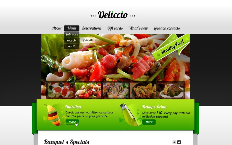 Plantilla para sitio web de cafetería y restaurante