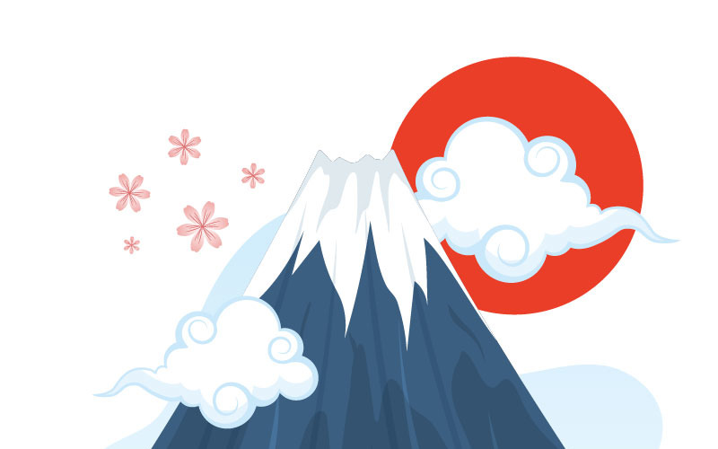 14. Bergtag in Japan Illustration