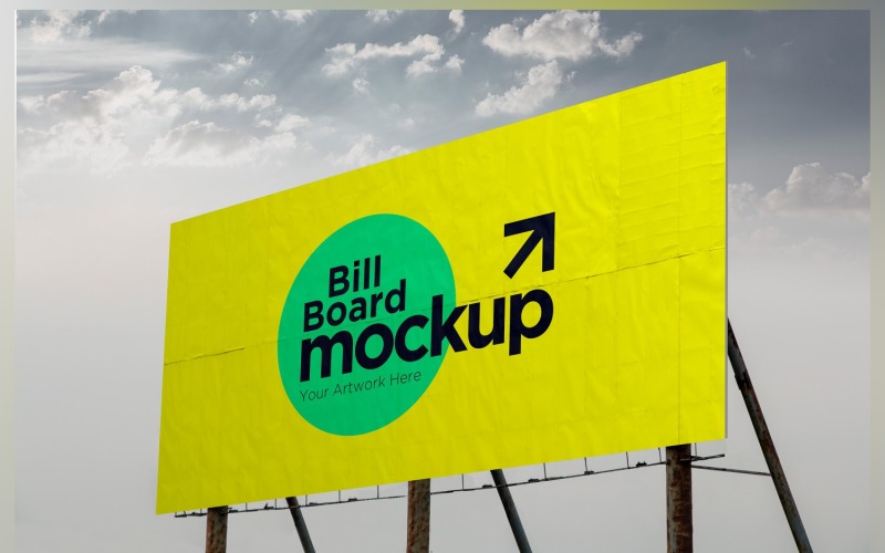 Roadside Billboard Sign Mockup Outdoor Signage Template V 84