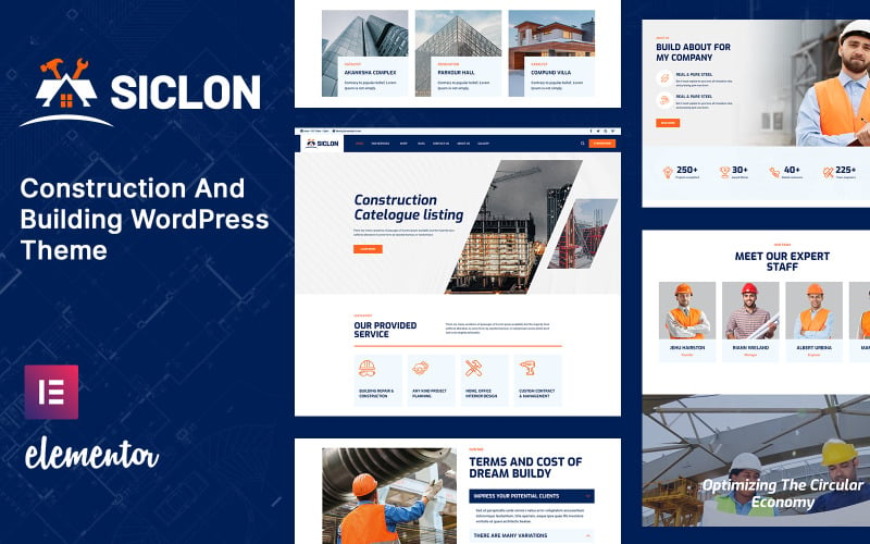 Siclon WordPress-Theme für Architektur, Innenarchitektur, Industrie und Bauwesen
