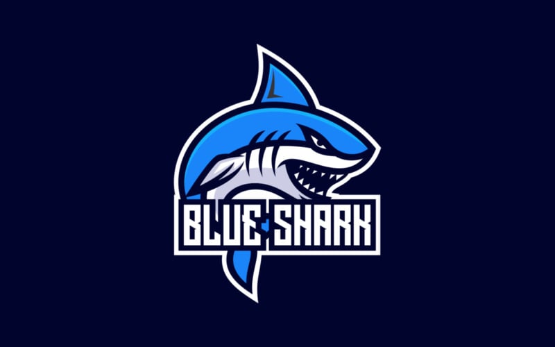 蓝鲨电子竞技和体育标志