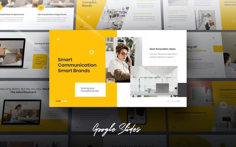 Calvin - Mall för företagsrapporter för Google Slides