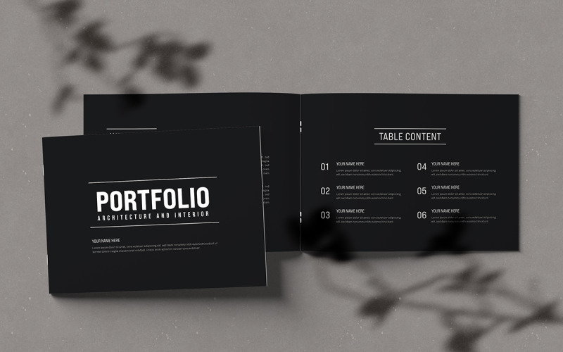 Disegno del modello di portfolio nero