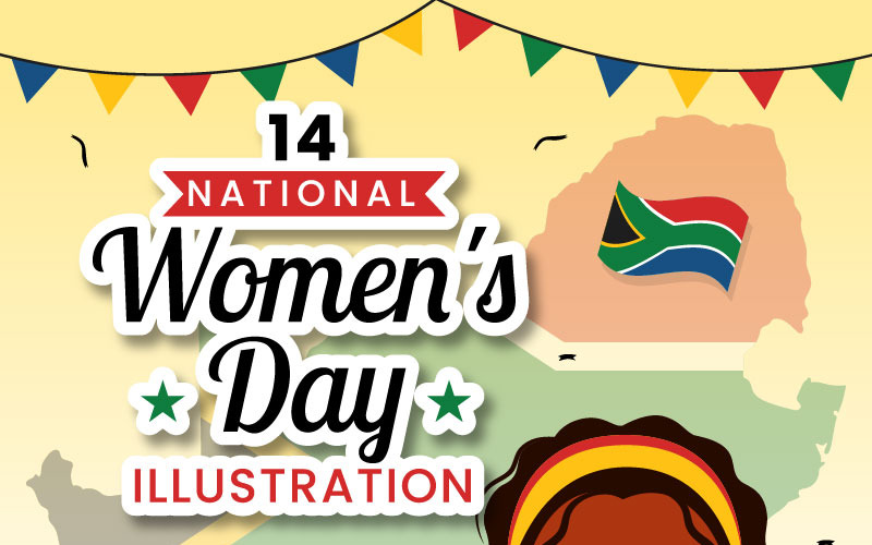 14 glada kvinnor Afrika dag Illustration