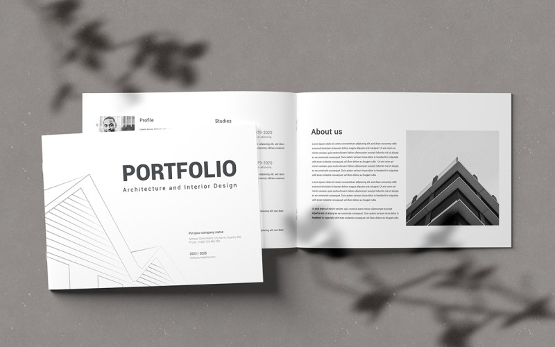 Modello di layout del portfolio di architettura