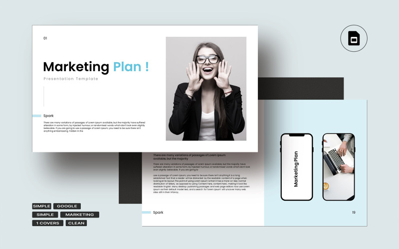 Modelo de Apresentação de Plano de Marketing Criativo