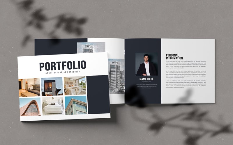 Quer- und horizontales Portfolio-Layout
