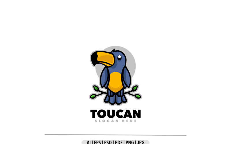 Toucan maskotu logosu hayvan tasarımı