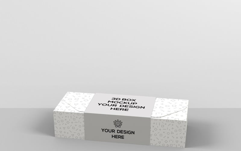 Caja de embalaje rectangular con maqueta de funda