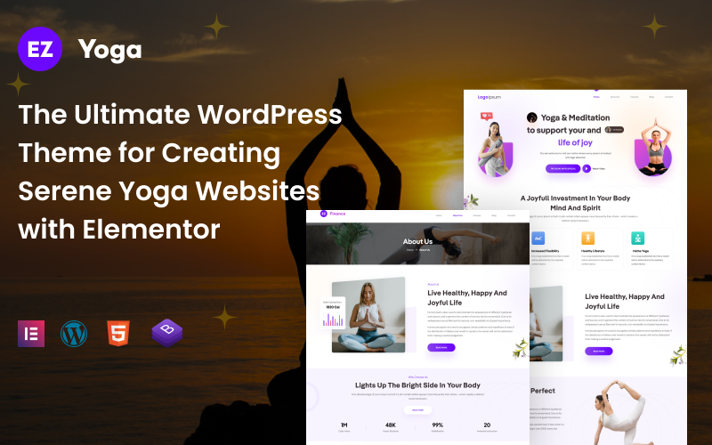 EZ Yoga: – Das ultimative responsive WordPress-Theme zum Erstellen von Serene Yoga-Websites mit Elementor