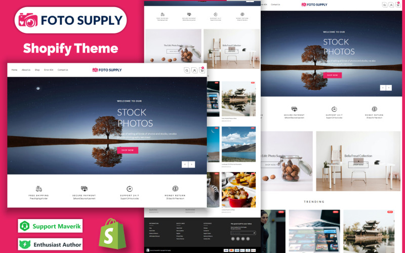 Stock Photo Responsive Shopify Theme TemplateMonster