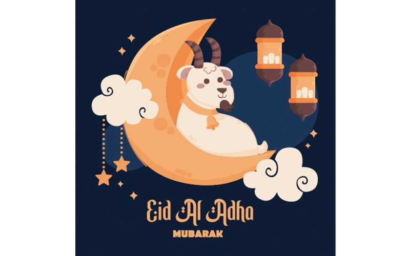 Illustration för Eid Al Adha-firande