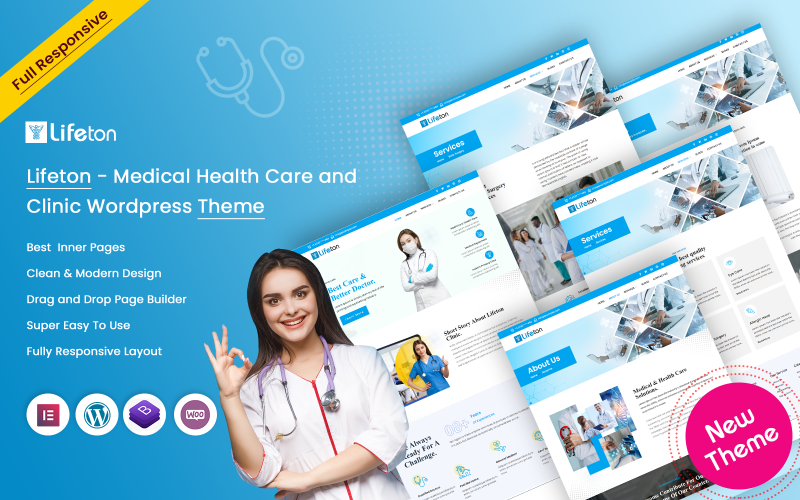 Lifeton - Медицинское здравоохранение и клиника WordPress тема