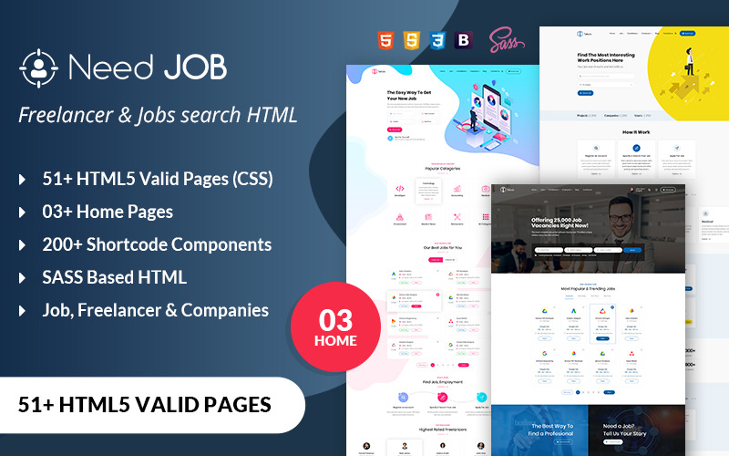 Need Job Freelancer y Plantilla HTML de Jobs