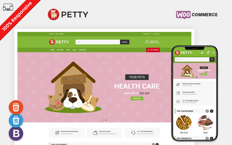 Petty - Modello WooCommerce reattivo