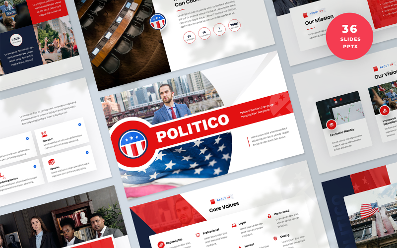 Politico - Modello PowerPoint per la presentazione della campagna elettorale politica