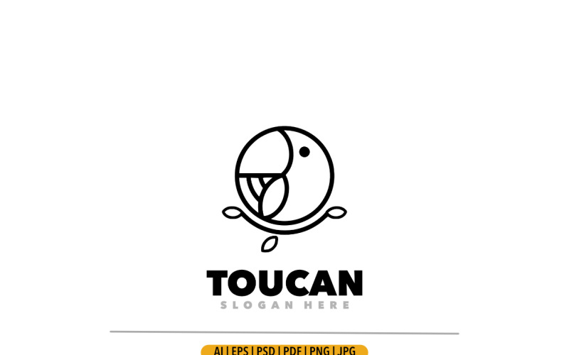 Toucan shilouette logotyp designmall